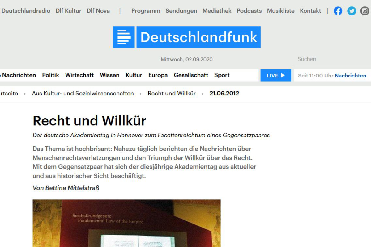 "Recht und Willkür" MGH im Deutschlandradio