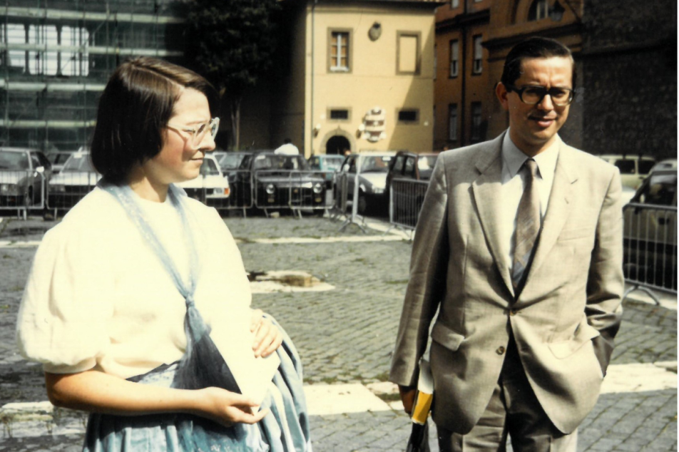Martina Hartmann und Rudolf Schieffer 1984 auf Rom-Exkursion. Foto: Letha Böhringer