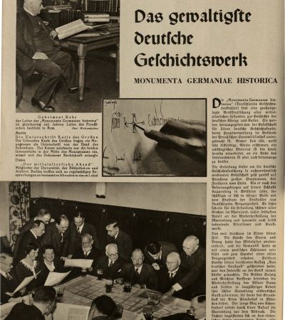 The issue of the weekly paper "Die Woche" from 9.6.1934, article on the MGH 1. MGH-Archiv K 208