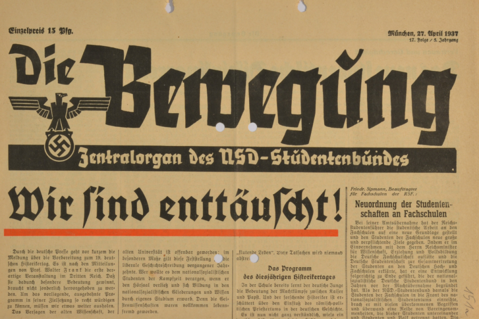 Zeitungsartikel vom 27. April 1937. MGH-Archiv B 545,2, Bl. 151a. Foto: MGH/Ingo Seufert